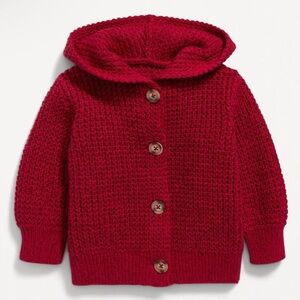 6-12M NWT Old Navy Baby Button-Front Thermal-Knit Hoodie